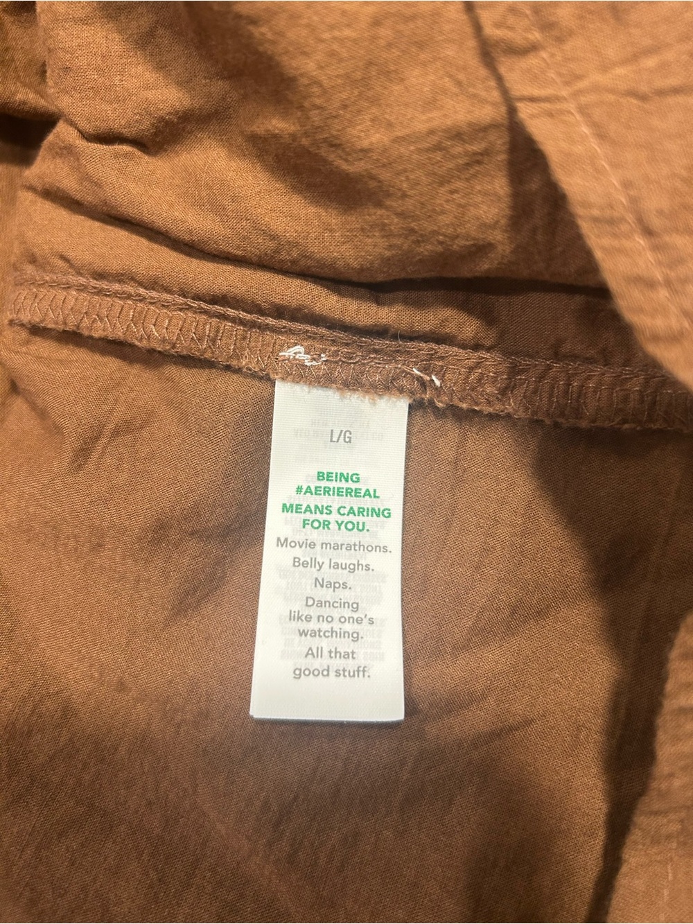Aerie At The Barre Midi BOW Dress with Pockets Size LARGE Brown Universe NEW WT - Picture 7 of 11